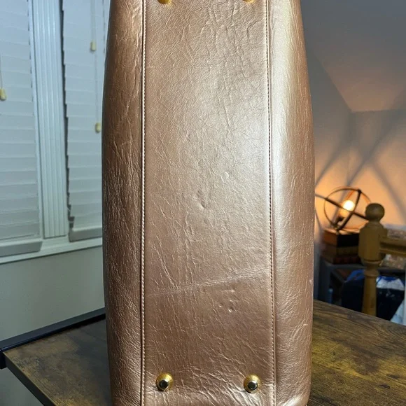 Tarina Tarantino Leopard Print Tote with Metallic Bronze Accents - Picture 6 of 9